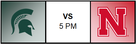 Spartan Logo vs Nebraska Logo 5 pm