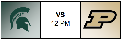 Spartan Logo vs Purdue Logo 12 pm