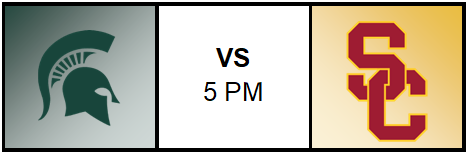 Spartan Logo vs USC Logo 5 pm