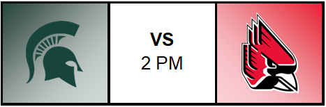 Spartan Logo vs Ball State Logo 2 pm