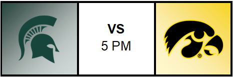 Spartan Logo vs Iowa Logo 5 pm