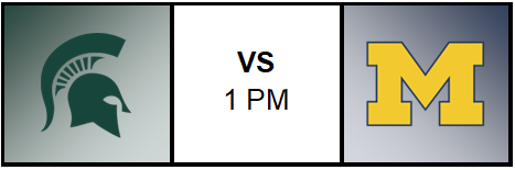 Spartan Logo vs Michigan Logo 1 pm