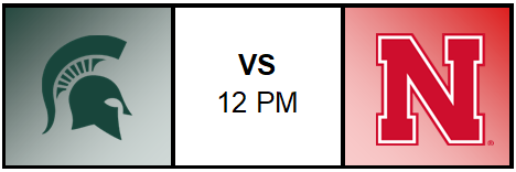 Spartan Logo vs Nebraska Logo 12 pm