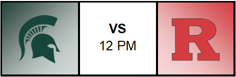 Spartan Logo vs Rutgers Logo 12 pm
